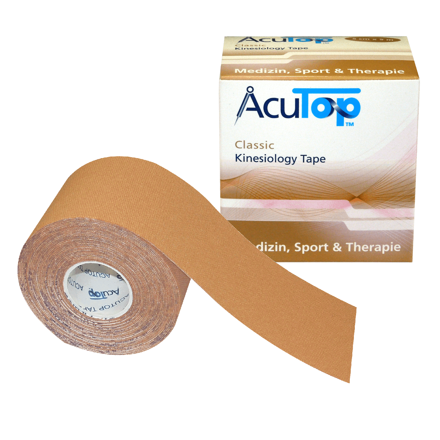 Acutop - Classic Kinesiologie Tape - Beige - 5cm x 5m - Intertaping.nl