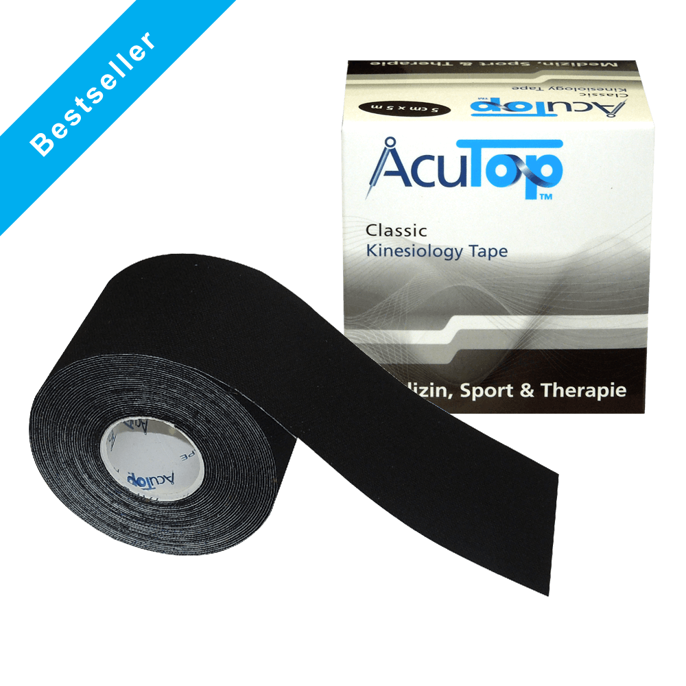 Acutop - Classic Kinesiologie Tape - Zwart - 5cm x 5m - Intertaping.nl