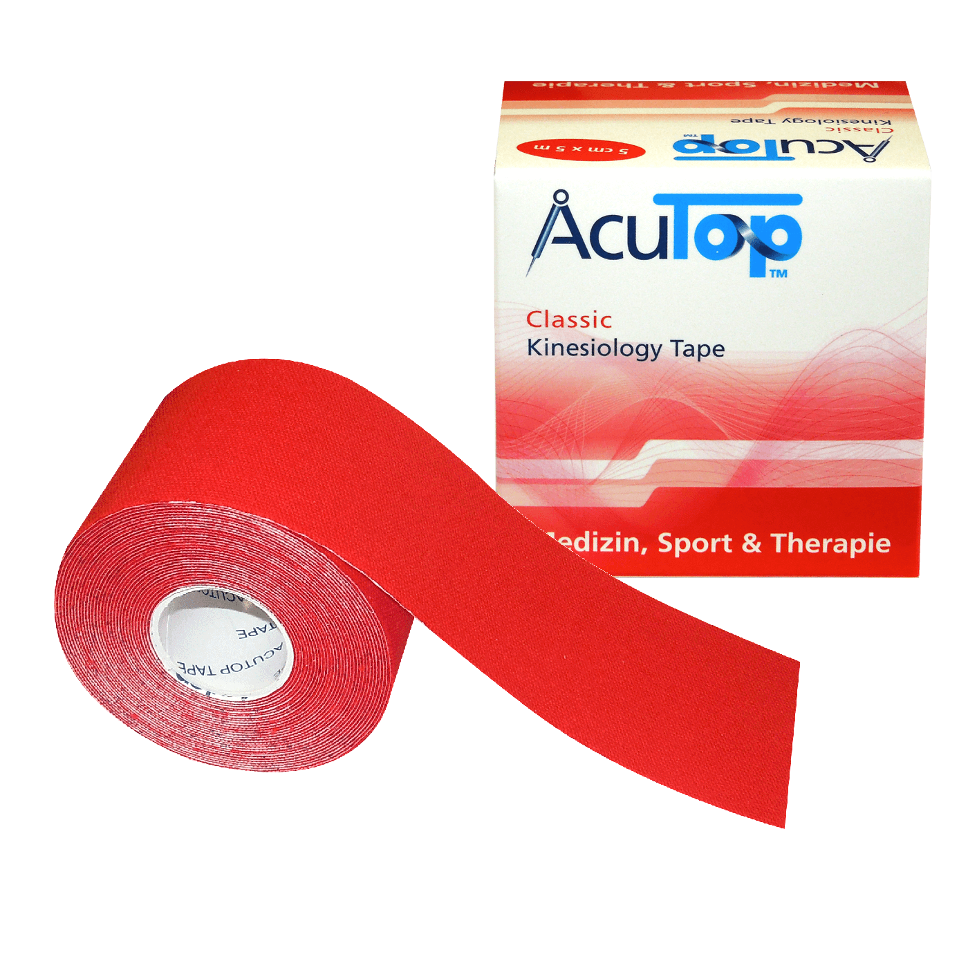 Acutop - Classic Kinesiologie Tape - Rood - 5cm x 5m - Intertaping.nl