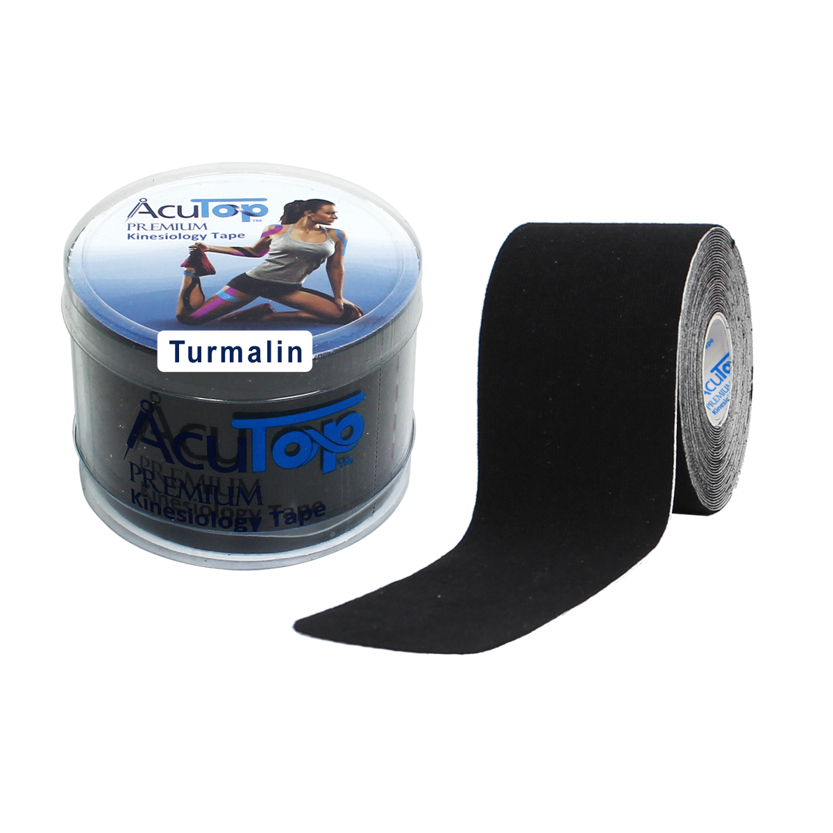 Acutop Premium Kinesiotape Tourmaline - Zwart - 5cm x 5m - Intertaping.nl