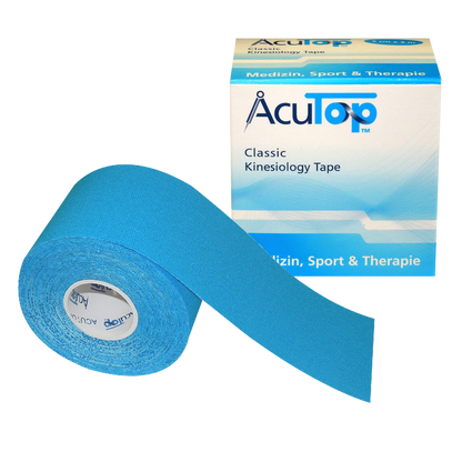 Acutop Classic Kinesiotape 5cm x 5m - Lichtblauw - Doos 12 rollen - Intertaping.nl