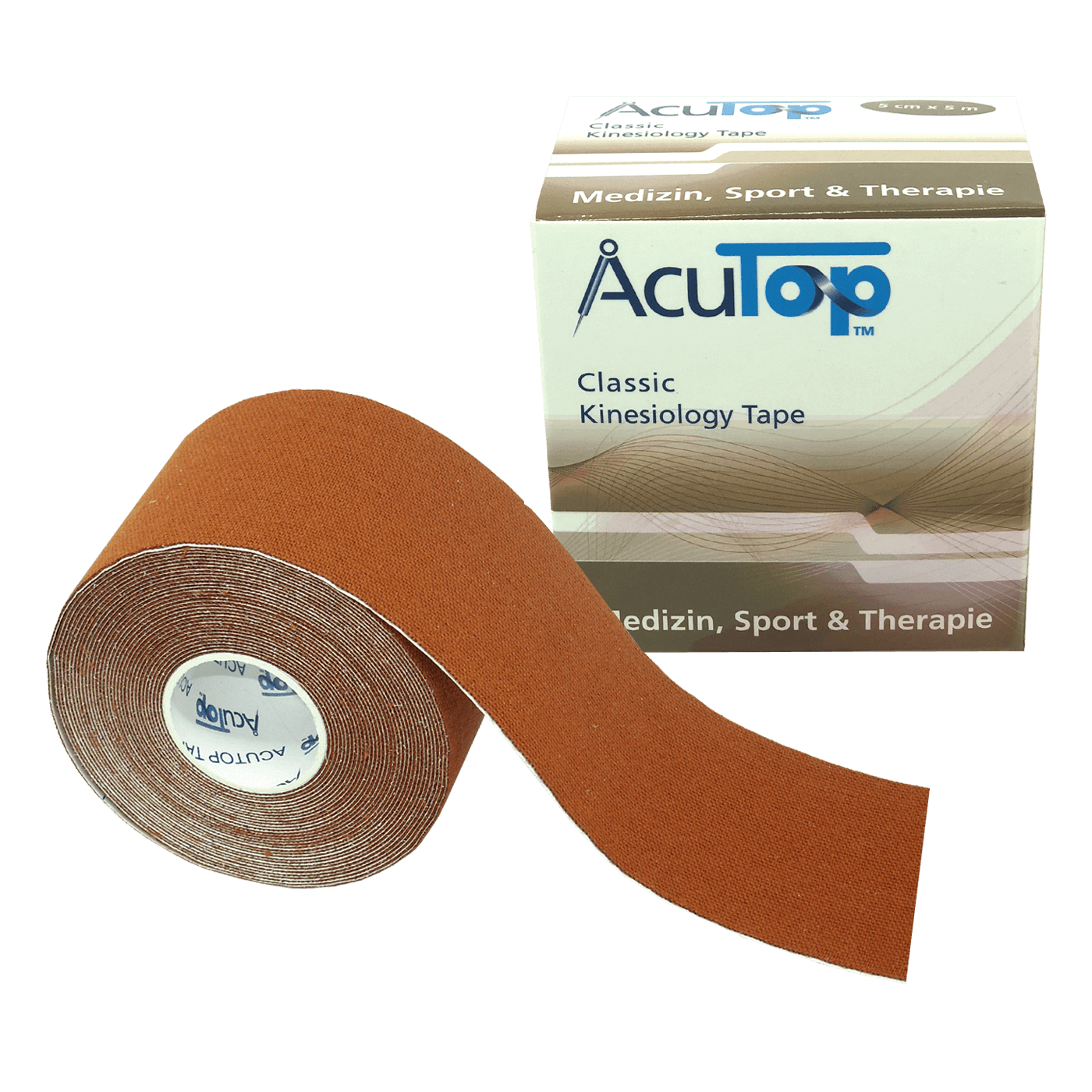 Acutop - Classic Kinesiologie Tape - Bruin - 5cm x 5m - Intertaping.nl