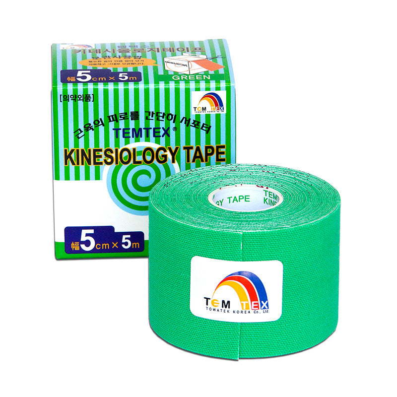 Temtex - Kinesiologie tape - Groen - 5cmx5m - voor Oedeemtherapie - Intertaping.nl