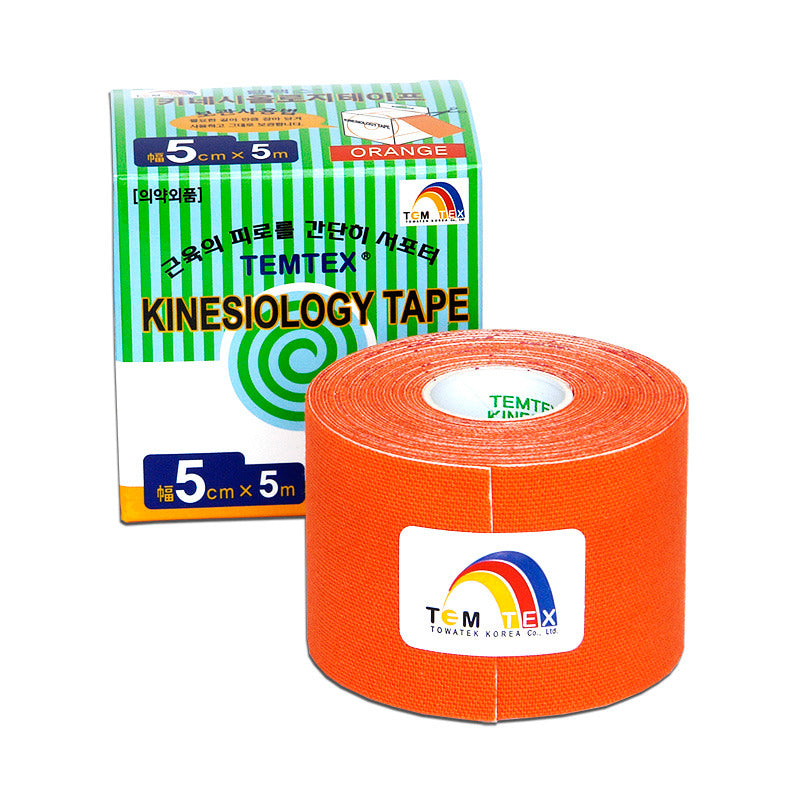 Temtex - Kinesiologie tape - Oranje - 5cmx5m - voor Oedeemtherapie - Intertaping.nl