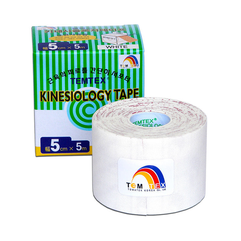 Temtex - Kinesiologie tape - Wit - 5cmx5m - voor Oedeemtherapie - Intertaping.nl